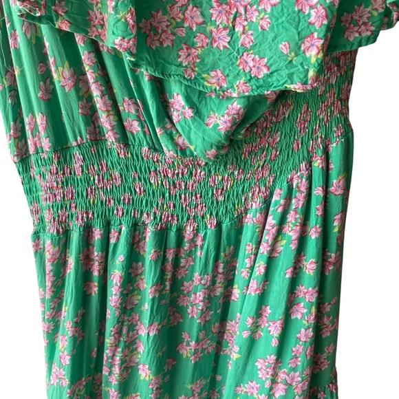 Draper James RSVP Womens Green Floral One Shoulder Ruffle Front Dress Size Small - Picture 4 of 9